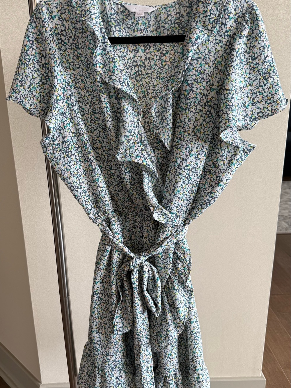 LC Lauren Conrad Mint, Navy & Yellow Floral Dress